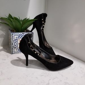 👠JESSICA BLACK SUEDE POINTY TOE HEELS